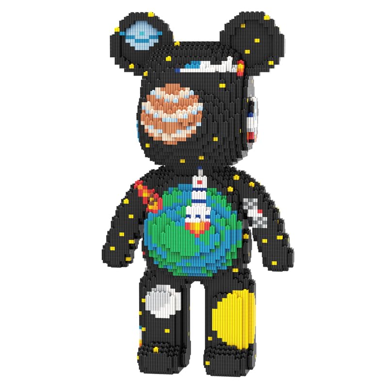 DAHONPA Animal Space Bear Micro Building Blocks Set (7220 Pieces) Universe Planet Brick with Storage Drawer, Gift for Adults and Kids - Image 1