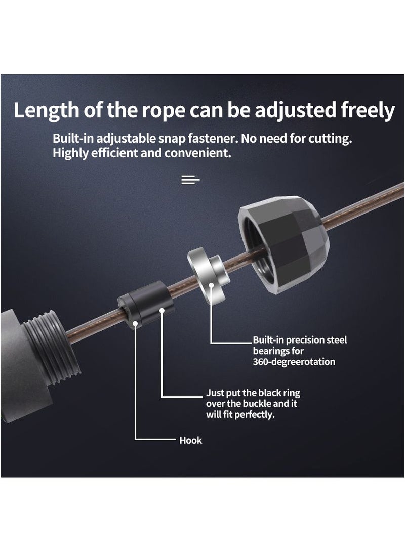 حمولة تحمل القفز حبل 3M، قابل للتعديل سلك الفولاذ القفز حبل، مقبض التنفس، 360 درجة دوار مكافحة لف التصميم - Image 2