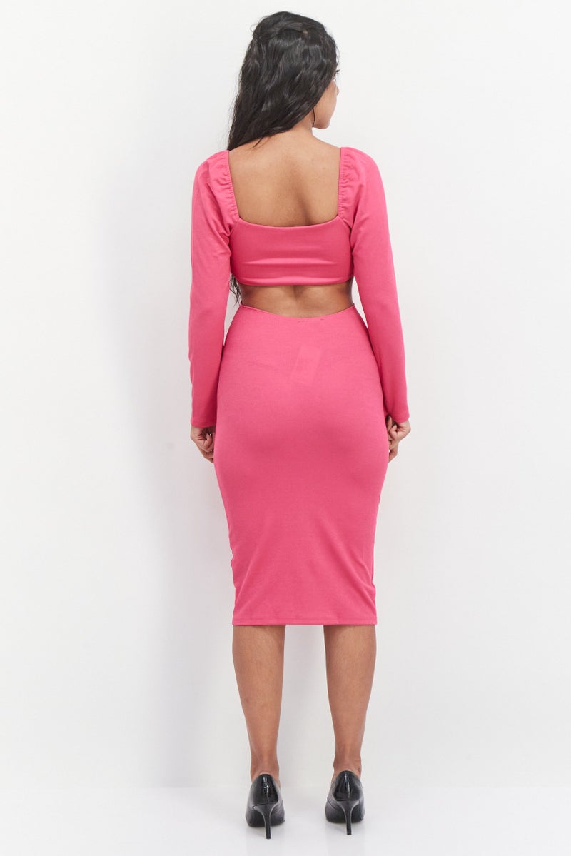 Flounce London فستان ميني مزخرف للنساء، وردي - Image 3