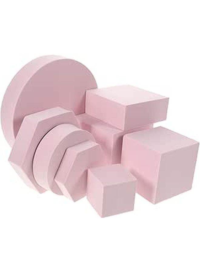 Pink Geometric Cube Photo Props Set Of 8 For Product Photography Jewelry Cosmetics - Image 1