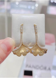 Pandora Violet Versatile and fashionable girls' earrings Ginkgo dancing earrings as gifts  - Image 2