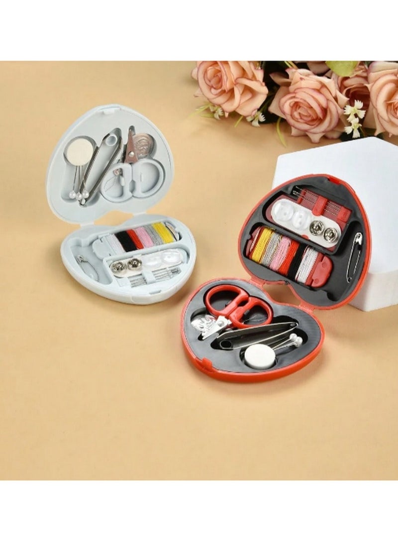 Heart-Shaped Travel Sewing Kit – Compact 2-Tier Case with Essential Tools - Image 3