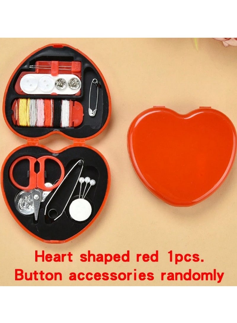 Heart-Shaped Travel Sewing Kit – Compact 2-Tier Case with Essential Tools - Image 4