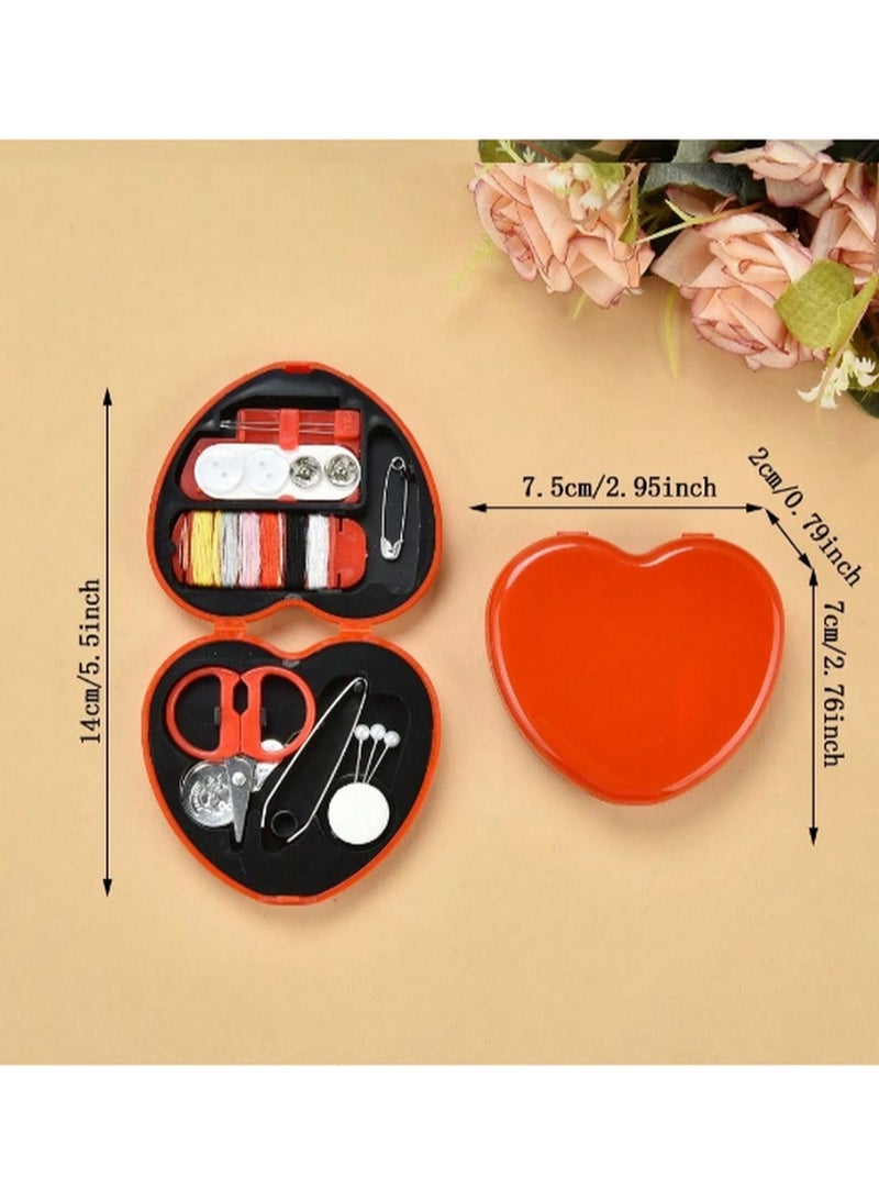 Heart-Shaped Travel Sewing Kit – Compact 2-Tier Case with Essential Tools - Image 2
