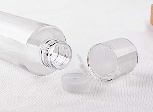 SYBL 6PCS 100ml/3.4oz Empty Refillable Clear Plastic Bottle Vial Jar Cosmetic Container Travel Packaging with Orifice Reducer and Screw Lid for Lotion Emulsion Toner Essential Oil - Image 2