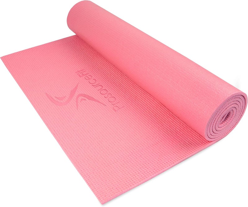 ProSourceFit Original Yoga Exercise Mat ¼” (6mm) Thick for Comfort and Stability with Carrying Straps, Non Slip –Multiple Colors - Image 1