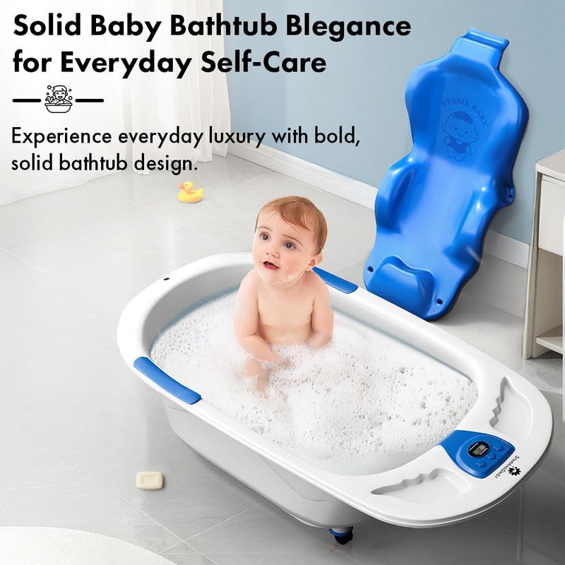 StarAndDaisy Baby Bath Tub for 0 to 5 Years/Bath Tub for Kids 0-3 Years/Infants Bathtub with Temperature Censor & Baby Bath Seat/Sling, Antislip Baby Bath Tub with Bath Chair (Blue) - Image 3