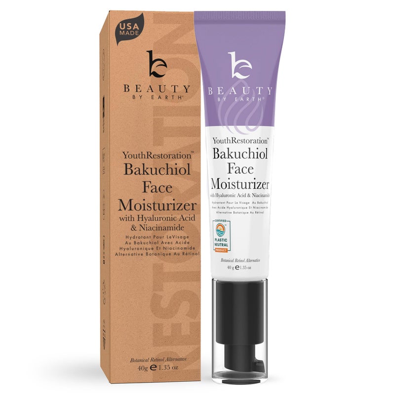 Beauty by Earth Anti Aging Face Moisturizer for Women  Made with Natural  Organic Ingredients Bakuchiol Retinol Alternative Hydrating Face Moisturizer Wrinkle Cream for Face Anti Wrinkle Face Cream for Women