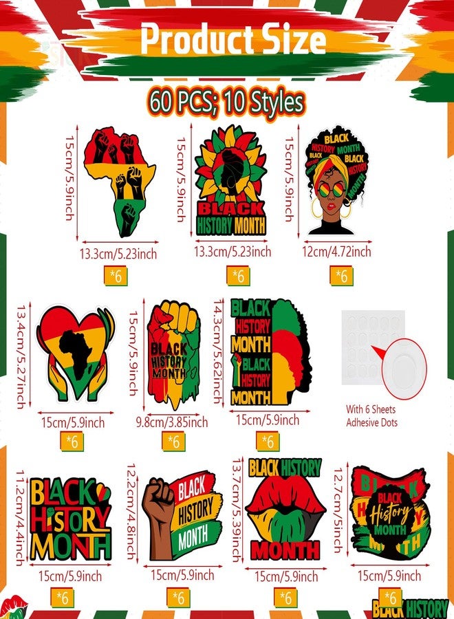 Jetec 60 Pcs Black History Party Decoration Black History Month Bulletin Board Decoration African American Paper Cut February Festival Cutout Decor for February Festival Classroom Party Supplies Decor - Image 2