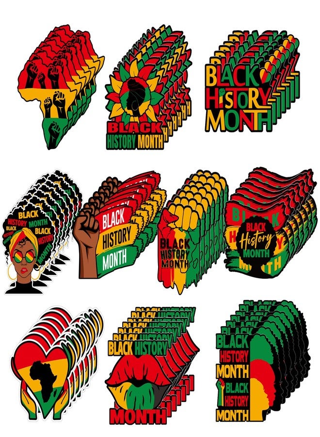 Jetec 60 Pcs Black History Party Decoration Black History Month Bulletin Board Decoration African American Paper Cut February Festival Cutout Decor for February Festival Classroom Party Supplies Decor - Image 1