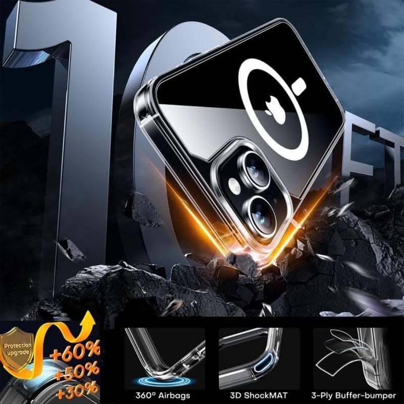 ShieldTech Back Cover Case + Screen Protector for Apple iPhone 14 | Mag-Safe Compatible | Transparent Mobile Phone Back Cover Case for Apple i Phone 14 | i Phone 14 TPU Transparent Back Cover Cover - Image 4