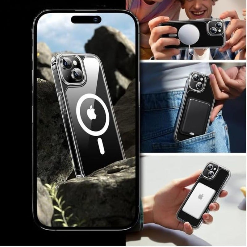 ShieldTech Back Cover Case + Screen Protector for Apple iPhone 14 | Mag-Safe Compatible | Transparent Mobile Phone Back Cover Case for Apple i Phone 14 | i Phone 14 TPU Transparent Back Cover Cover - Image 3