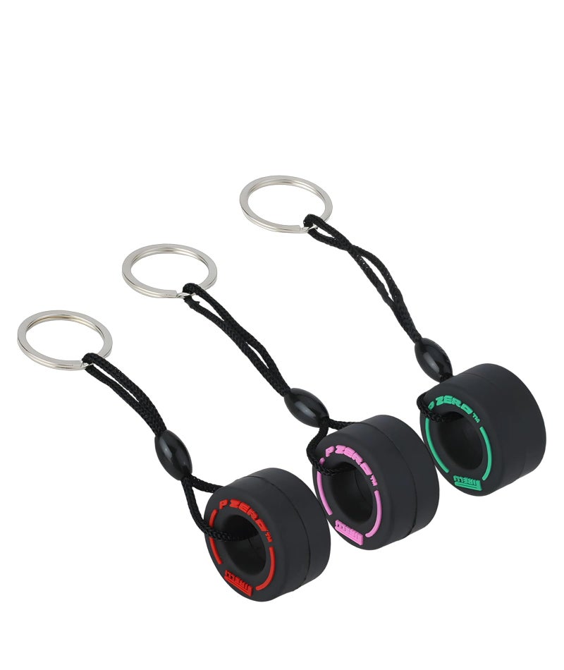SQUISHCO 3Pcs Turbo Keychain, F1 Merchandise Keychain,Tire Keychain for Car Keys, Compact Design for Bags Pockets and Belts - Image 1