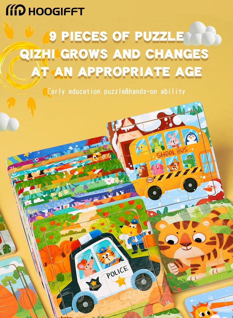 HOOGIFFT 6 Piece Preschool Educational and Learning Animal Jigsaw Puzzle Toy Gift Set Toddler Puzzles Party Favors for Girls and Boys(Portable Travel Puzzles) - Image 2