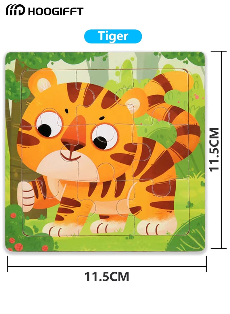 HOOGIFFT 6 Piece Preschool Educational and Learning Animal Jigsaw Puzzle Toy Gift Set Toddler Puzzles Party Favors for Girls and Boys(Portable Travel Puzzles) - Image 5