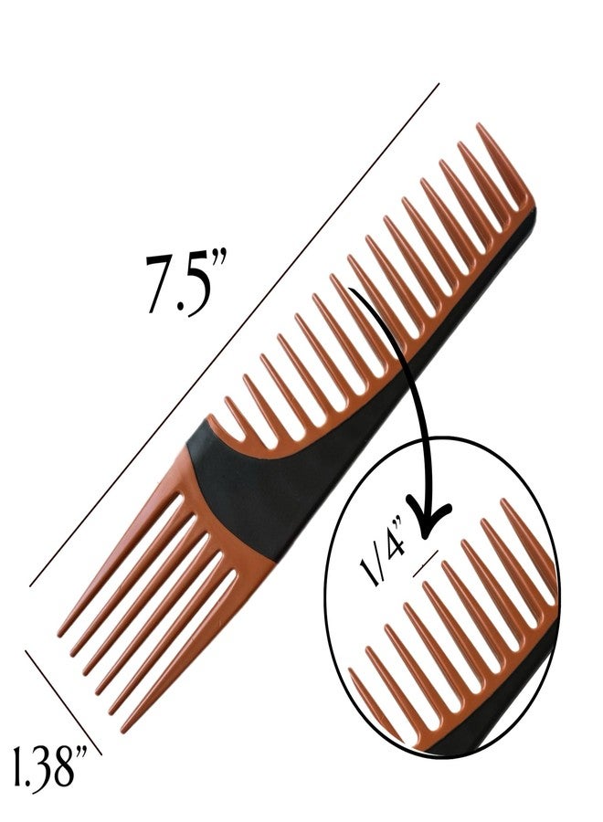ALAZCO Premium Duo Combo Detangling Hair Lifting Comb Wide Tooth Teasing Curly Straight Thick Wet Shower Wavy Afro Long Mohawk Wigs Men Women Volume Styling Heat Resistant Non-Slip - Image 3