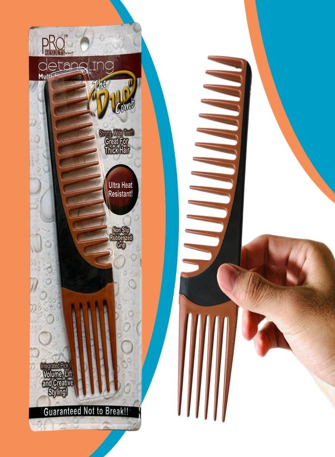 ALAZCO Premium Duo Combo Detangling Hair Lifting Comb Wide Tooth Teasing Curly Straight Thick Wet Shower Wavy Afro Long Mohawk Wigs Men Women Volume Styling Heat Resistant Non-Slip - Image 4