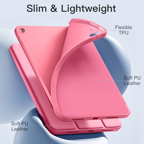 Akkerds Compatible with iPad (A16) 11th Generation Case 11 Inch 2025, for iPad 10th Generation Case 10.9 Inch 2022 with Pencil Holder, Slim Trifold Stand Protective Cover with Soft TPU Back,Watermelon - Image 5
