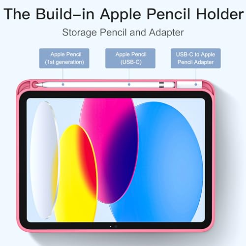Akkerds Compatible with iPad (A16) 11th Generation Case 11 Inch 2025, for iPad 10th Generation Case 10.9 Inch 2022 with Pencil Holder, Slim Trifold Stand Protective Cover with Soft TPU Back,Watermelon - Image 4