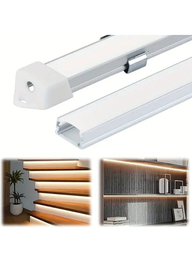 LED Diffuser Channel 12pcs 1.65ft U Shape Aluminum Profile with Cover End Caps Mounting Clips Color DJ 003F SW 12P - Image 5