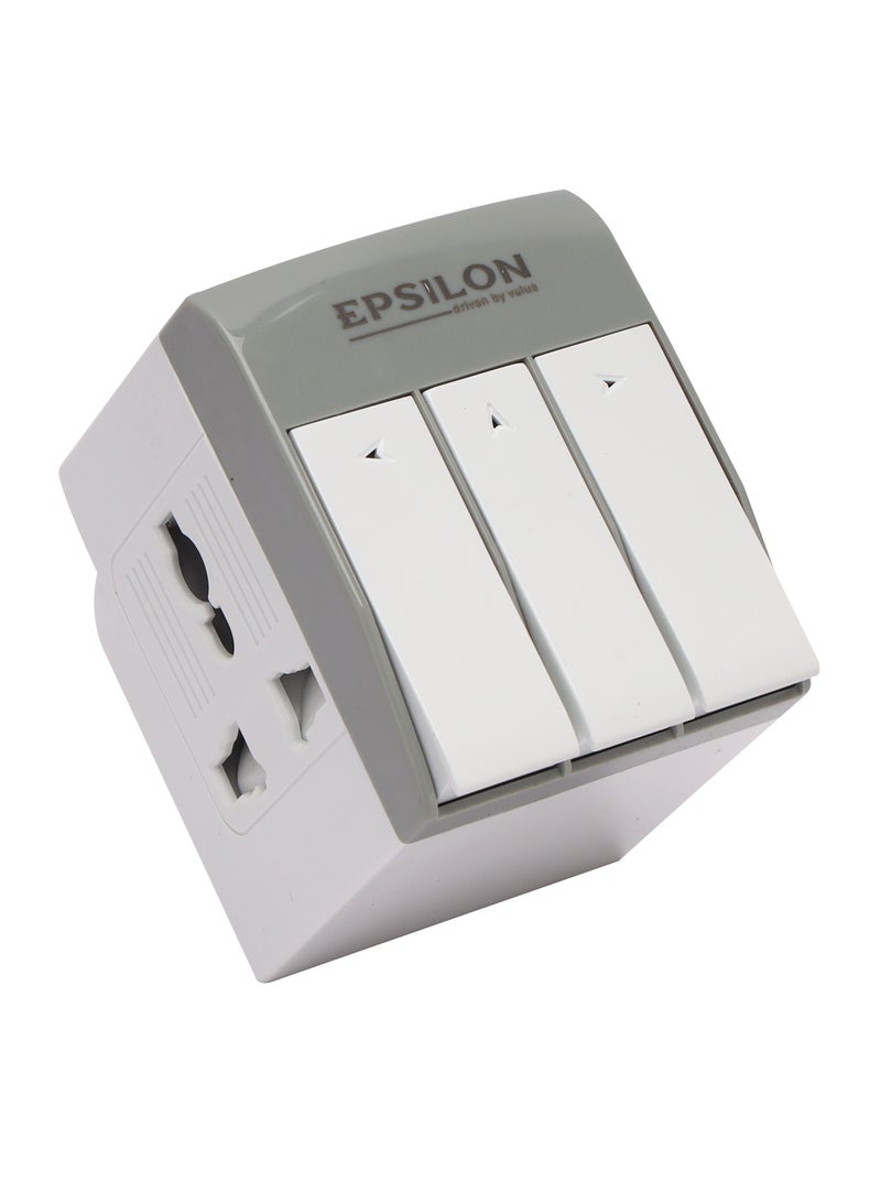Epsilon 3 Way Universal Adapter with Switches- ES1095 - Image 2