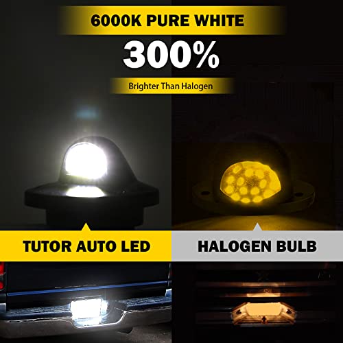 Tutor Auto LED License Plate Light Tag Lights Assembly Compatible with Ford F150 F250 F350 F450 F550 Superduty Ranger Explorer Bronco Excursion Expedition,6000K White, 2PCS (Black) - Image 3