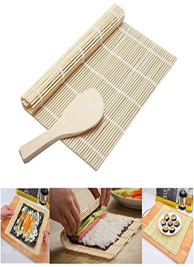 ORiTi DIY Roller Mat Rice Paddle Set Sushi Maker Kit Mold Kitchen  - Image 1