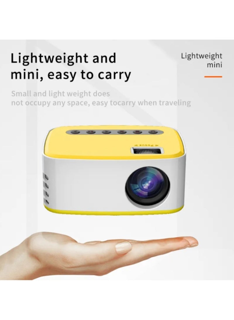 AROAQ Mini Portable Easy to Carry 1080P USB HD LED Home Media Video Player Cinema Micro Projector (Color : T20 yellow, Size : 114 * 91 * 51mm)  - Image 3
