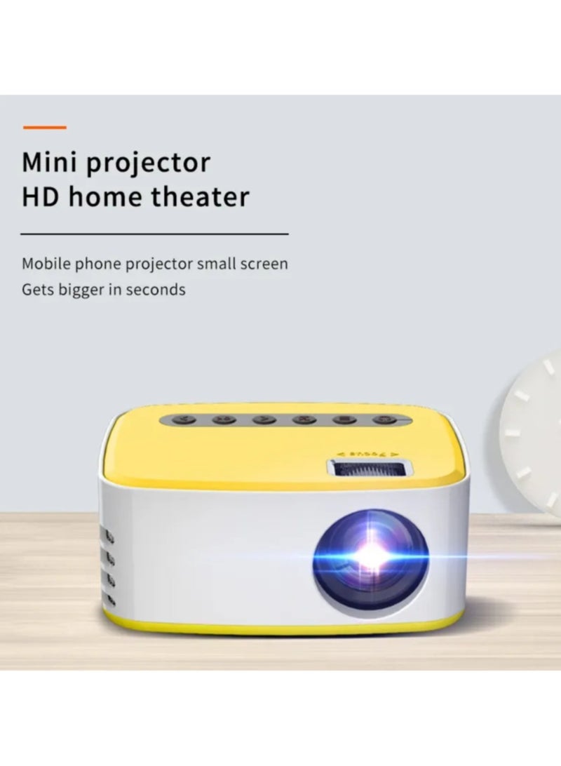 AROAQ Mini Portable Easy to Carry 1080P USB HD LED Home Media Video Player Cinema Micro Projector (Color : T20 yellow, Size : 114 * 91 * 51mm)  - Image 2