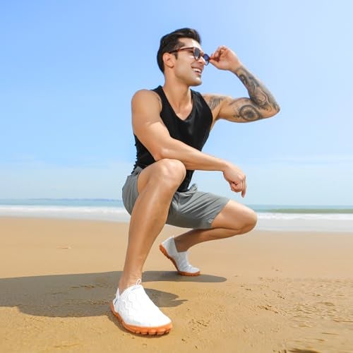 MCRONJI Barefoot Water Shoes, Minimalist Running Sneakers, Beach Outdoor Shoes, Men and Women White - Image 4