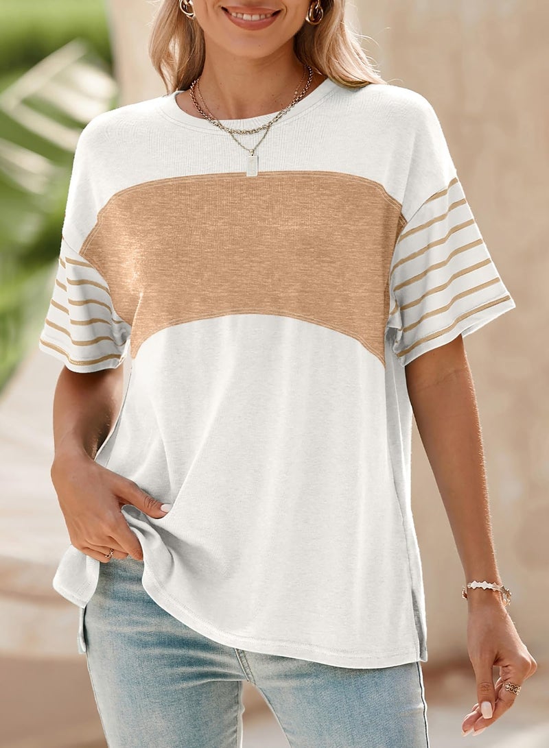 Dokotoo White Women Blouses Dressy Casual Short Sleeve Shirts Summer Tops Womens 2026 Boho Vacation Outfits Cute Fashion Business Teacher Tops Plus Size Spring Clothes Women's Clothing Trendy Tshirts - Image 3