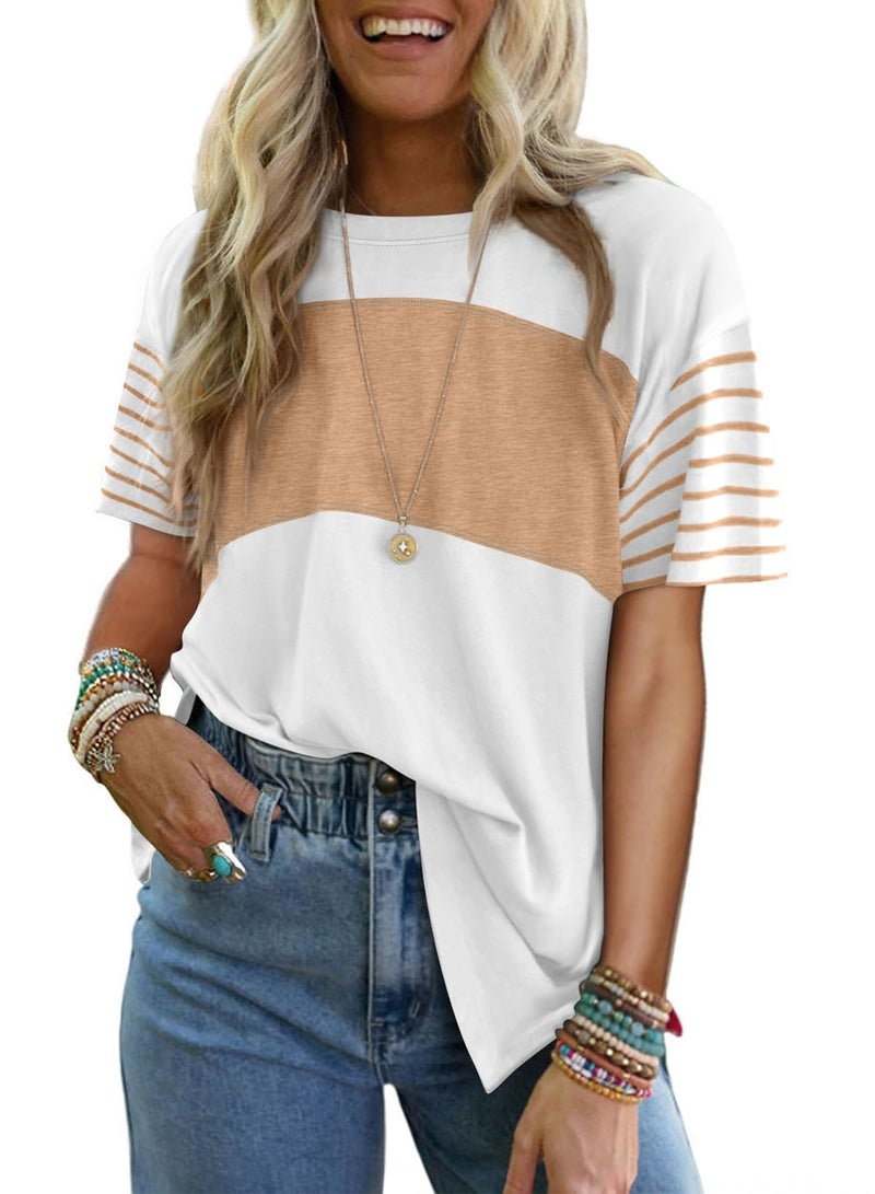 Dokotoo White Women Blouses Dressy Casual Short Sleeve Shirts Summer Tops Womens 2026 Boho Vacation Outfits Cute Fashion Business Teacher Tops Plus Size Spring Clothes Women's Clothing Trendy Tshirts - Image 1