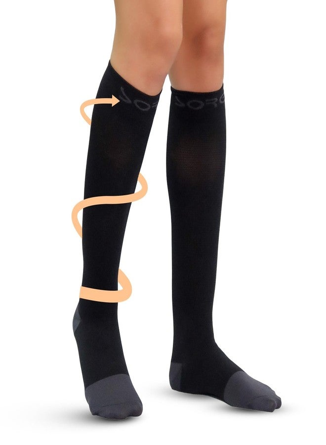 Sorgen Copper Infused Compression Socks 18-23 mm Hg - Graduated Support for Improved Circulation, All-Day Comfort, Ideal for Travel & Daily Wear - Black (Copper_Black, S/M) - Image 1