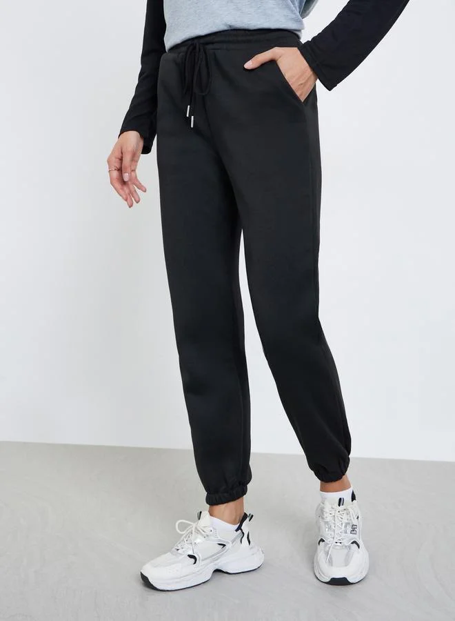 Take Two Take Two Women Black Solid Cuffed Joggers