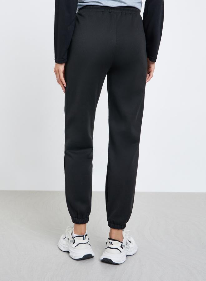 Take Two Women Black Solid Cuffed Joggers - Image 4