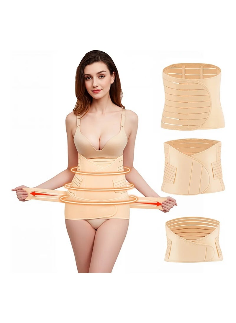 Bincoo 3-Piece Postpartum Belly Band,Support Abdominal Binder,Shaping Slimming Waistband,Retraction Belt,Postpartum Repair,Size XL - Image 1