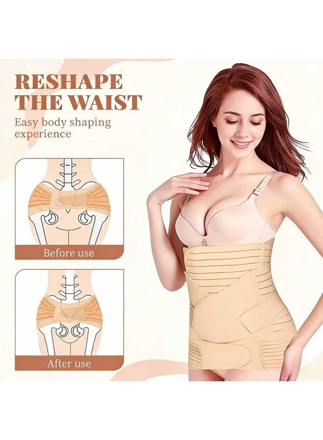 Bincoo 3-Piece Postpartum Belly Band,Support Abdominal Binder,Shaping Slimming Waistband,Retraction Belt,Postpartum Repair,Size XL - Image 2