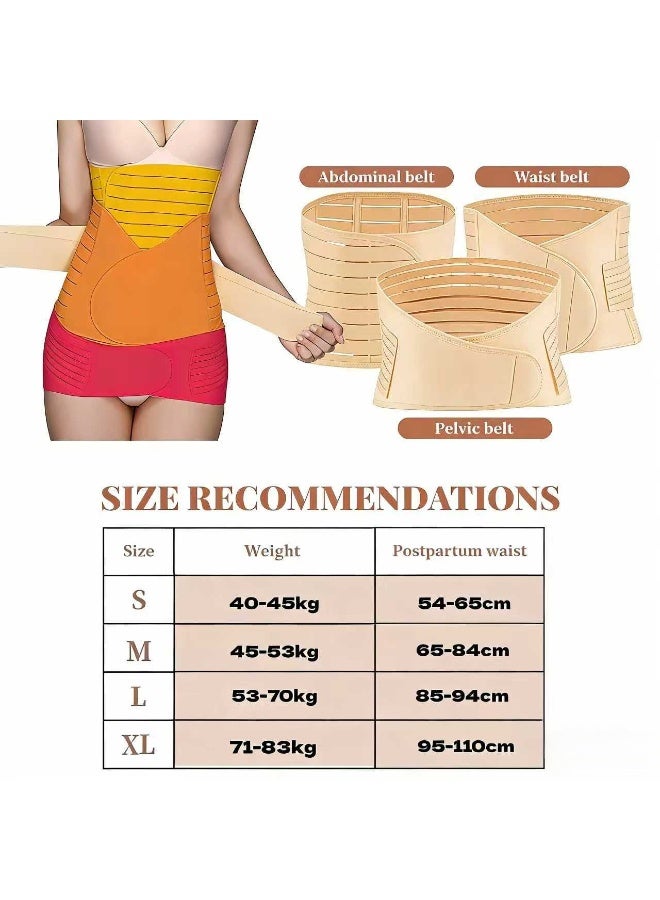 Bincoo 3-Piece Postpartum Belly Band,Support Abdominal Binder,Shaping Slimming Waistband,Retraction Belt,Postpartum Repair,Size XL - Image 5
