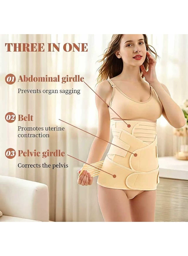 Bincoo 3-Piece Postpartum Belly Band,Support Abdominal Binder,Shaping Slimming Waistband,Retraction Belt,Postpartum Repair,Size XL - Image 3