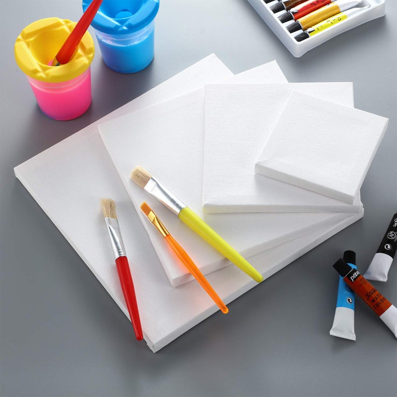 Hestya 12 Pieces Assorted Size Mini Art Canvas Stretched for Craft Painting Drawing (4 Inches/ 6 Inches/ 8 Inches/ 10 Inches) - Image 3