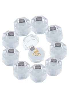 40Pcs White Transparent Plastic Ring Boxes Crystal Earrings Jewelry Storage Boxes Display Organizer Case with Foam for Storing Rings Jewelry Earrings Wedding Proposal, 1.5×1.5 Inch