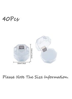 SYOSI 40Pcs White Transparent Plastic Ring Boxes Crystal Earrings Jewelry Storage Boxes Display Organizer Case with Foam for Storing Rings Jewelry Earrings Wedding Proposal, 1.5×1.5 Inch  - Image 2