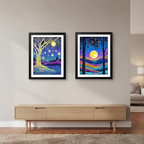 NIHOJIUMA NIHO-JIUMA Wood Photo Frame, Suitable for 16 X 20 in / 40 X 50 cm Diamond art or Oil Paintings Photos, Pine Wood Picture Frames & Plexiglass (2-piece set, Black) - Image 5