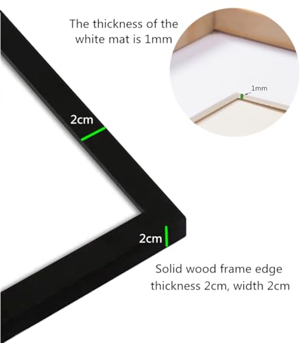NIHOJIUMA NIHO-JIUMA Wood Photo Frame, Suitable for 16 X 20 in / 40 X 50 cm Diamond art or Oil Paintings Photos, Pine Wood Picture Frames & Plexiglass (2-piece set, Black) - Image 4