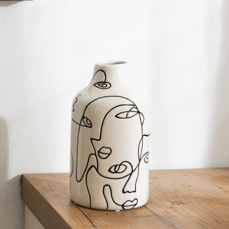 Kimdio Ceramic Vase for Home Decor, Abstract Irregular Design Flower Vase, Living Room Decor Minimalist Decorative Vases for Pampas Grass - Image 5