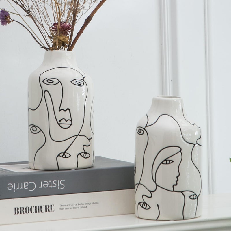 Kimdio Ceramic Vase for Home Decor, Abstract Irregular Design Flower Vase, Living Room Decor Minimalist Decorative Vases for Pampas Grass - Image 3
