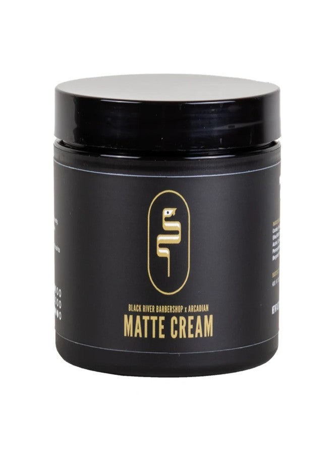 Arcadian Black River Barbershop x Matte Cream | Premium Men's Hair Styling Cream | Medium Hold, Natural Matte Finish, Lightweight Texture | Water-Based Formula, Easy Wash Out | 4 oz - Image 1