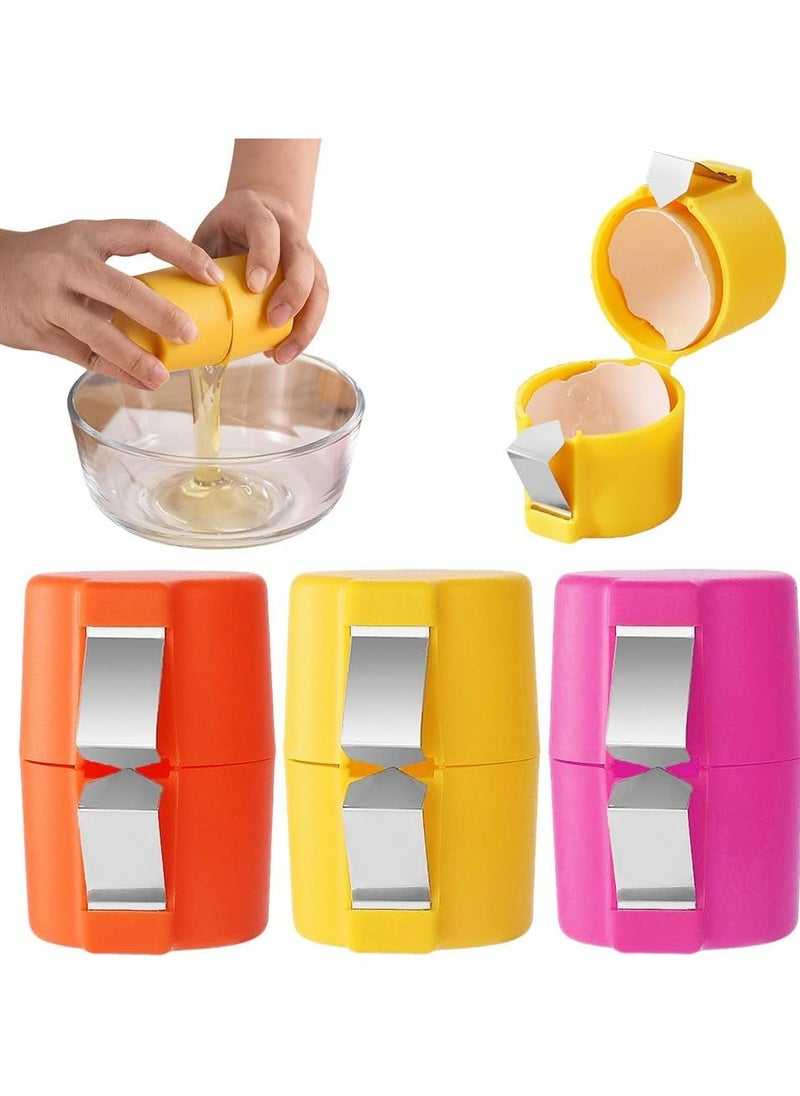 CMGTYYD 3Pcs Egg Shell Opener Egg Separator for Raw Eggs,Upgraded Stainless Steel Egg Cutter Egg Cracker Tool for Raw Eggs, Quickly Cutting Off Cooked Eggs for Home Kitchen Use  - Image 1