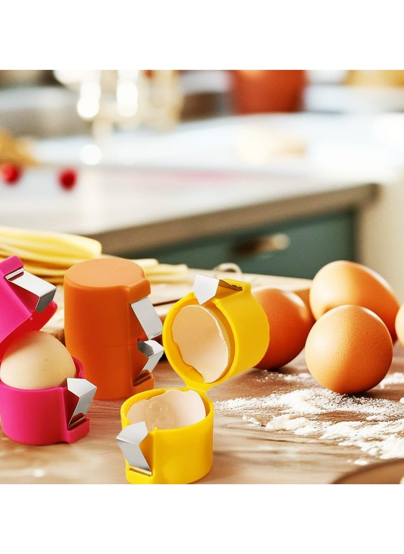 CMGTYYD 3Pcs Egg Shell Opener Egg Separator for Raw Eggs,Upgraded Stainless Steel Egg Cutter Egg Cracker Tool for Raw Eggs, Quickly Cutting Off Cooked Eggs for Home Kitchen Use  - Image 3