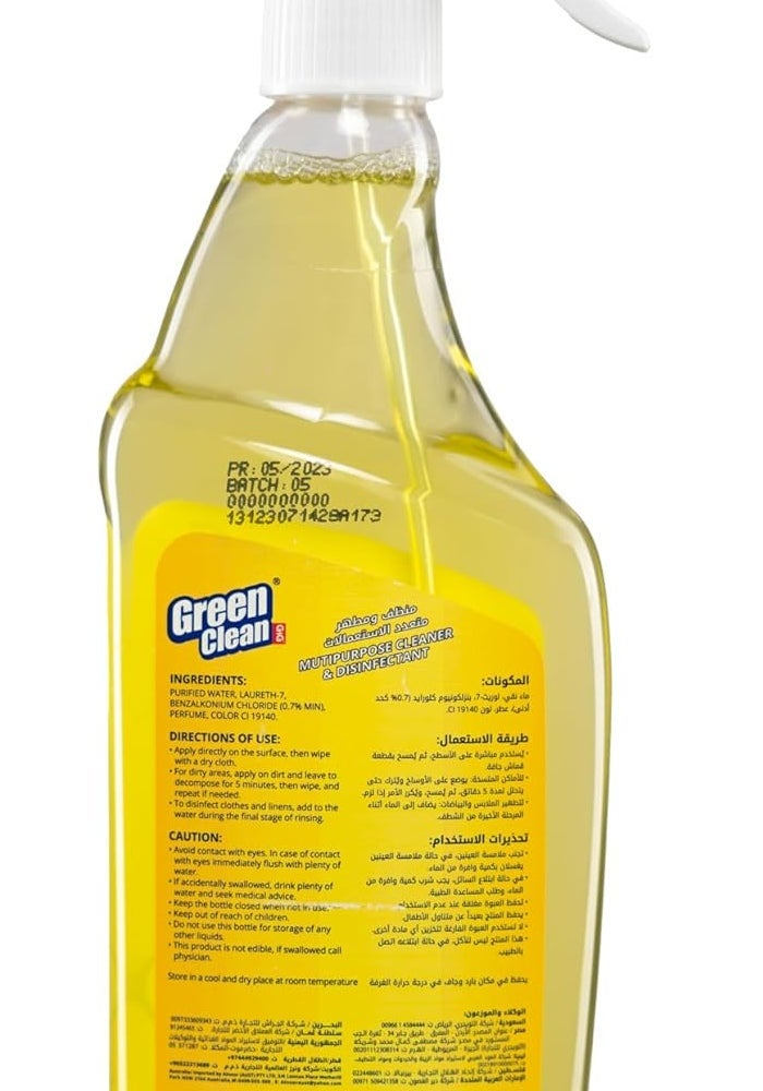Green Clean Multi-Purpose Disinfectant Spray - Lemon Scent - Image 3